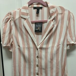 Striped collar shirt forever 21